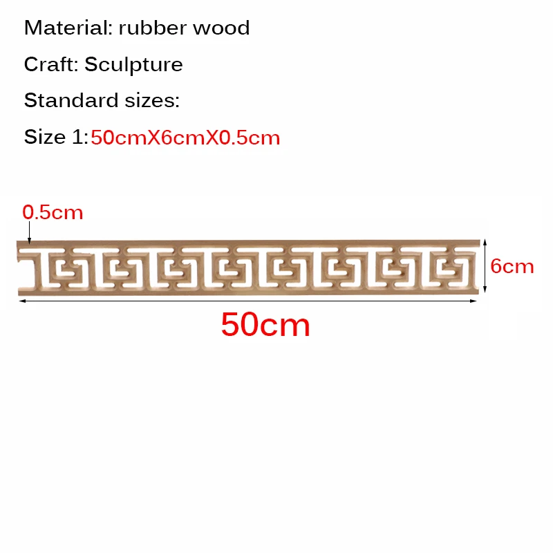 6cmX50cm 10 шт. наклейки из дерева резные подвесные принадлежности Угловые Аппликации Аксессуары миниатюры декоративные линии резьба по дереву домашний декор - Цвет: 6cmX50cm