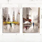 Картина абстрактный город, 2 шт., уличный пейзаж, картина маслом на холсте, Постер и принт, нордическое искусство, Настенная картина для гостиной, без рамки