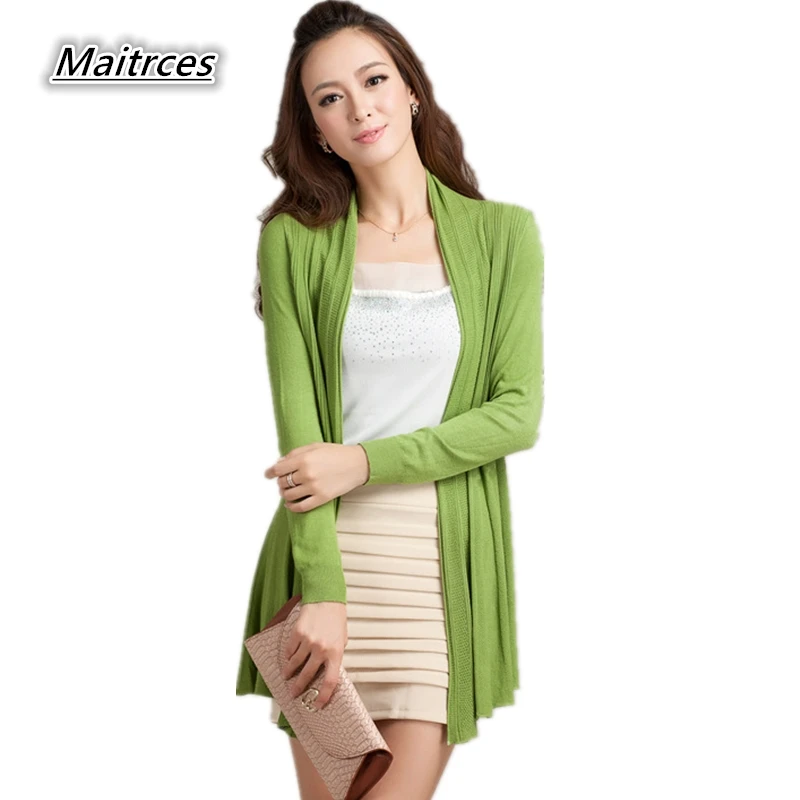 

Тонкий вязаный летний кардиган, свитер, женские весенние топы, Женская куртка с длинным рукавом, свободная шаль с V-образным вырезом, большой...