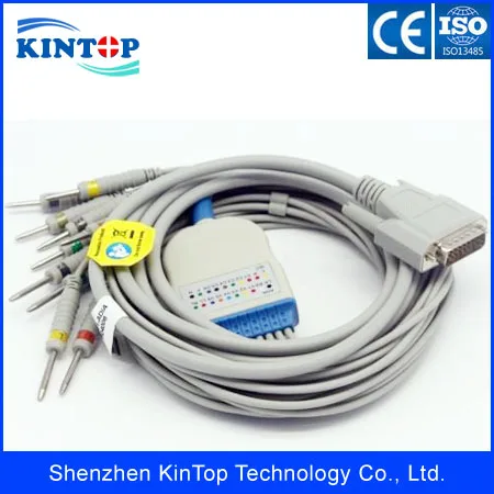 5 шт./лот совместимый новый кабель MINDRAY BeneHeart R series R3 R12 ECG/EKG с 10 проводами Банан 4 0