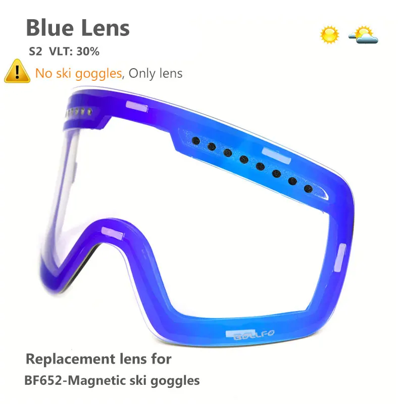 Blue1 Lens Магнитные двухслойные линзы, лыжные очки, маски, анти-туман, UV400, очки для сноуборда, лыжные очки, очки для мужчин и женщин, чехол для объектива - Цвет: Blue1 Lens