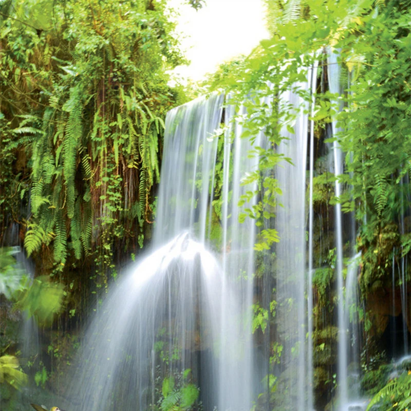 Пользовательская настенная Ткань 3D водопады Белый лебедь фото фрески бумага