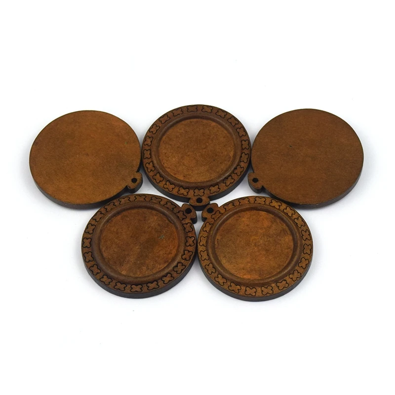 Пустой Круглый деревянный брелок сделай сам 5 шт./лот основа для ключей ручной