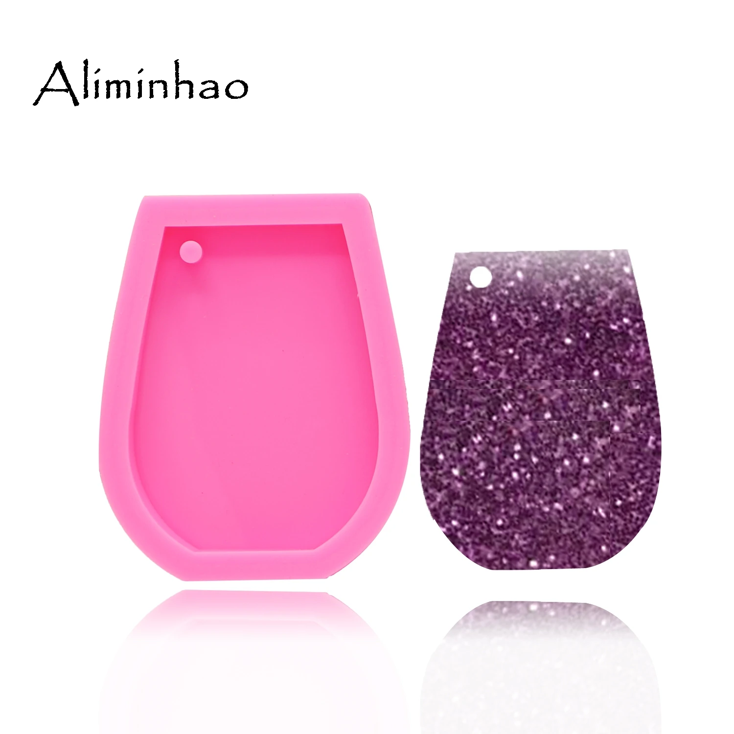 Pink DY0072 блестящая форма для винного стекла, брелоки, силиконовая форма, форма для брелока, глина, сделай сам, эпоксидная смола для изготовления ювелирных изделий, полимерная форма - Цвет: Pink
