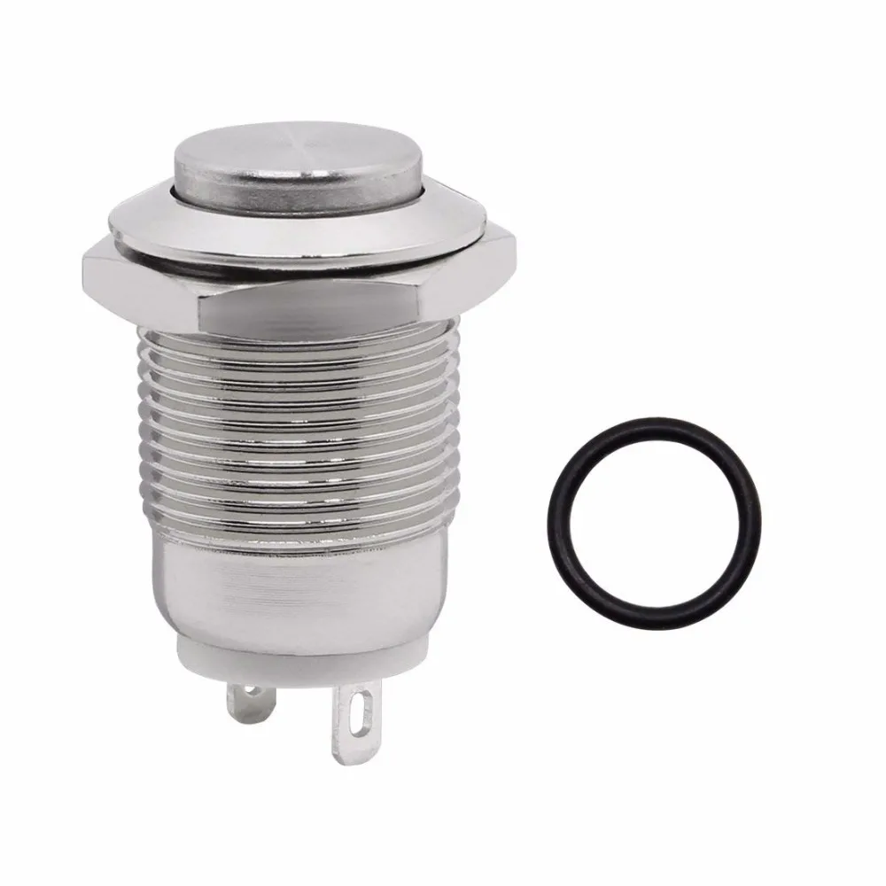 Мгновенный кнопочный переключатель металлический водонепроницаемый Пуск 12 мм 3