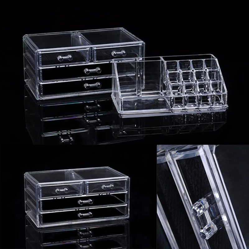 Акриловый прозрачный органайзер для косметики украшений макияжа|box case|holder boxacrylic