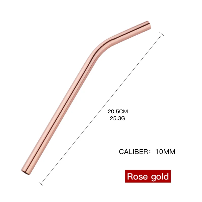 Многоразовые соломинки из нержавеющей стали 2 шт. Экстра широкие 10 мм изогнутая