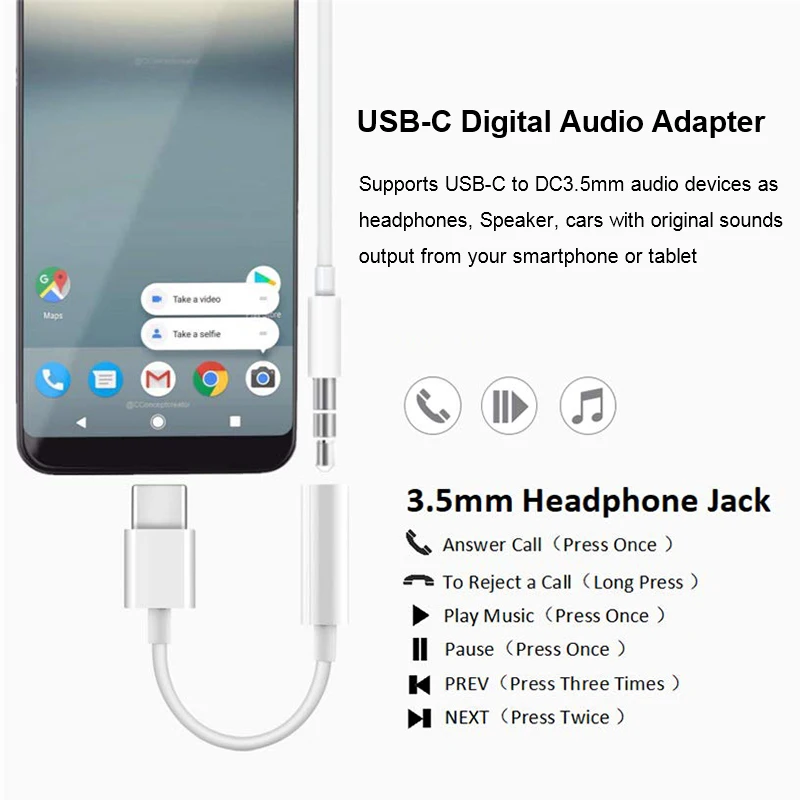Highever usb type C до 3 5 мм Jack кабель наушники AUX адаптер для Google Pixel 2 Xiaomi Mi 6 8 9 huawei аудио |