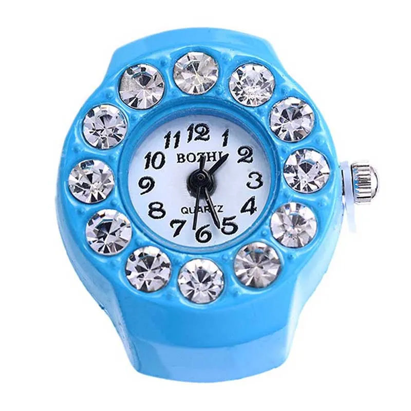 Женские часы стальные круглые эластичные кварцевые женские с кольцом на палец |