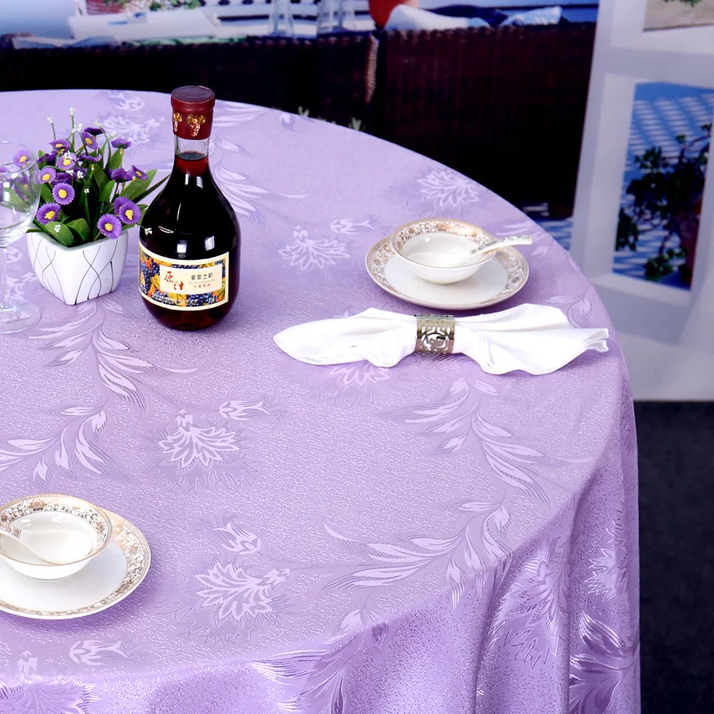 Скатерть JaneYU круглая из полиэстера жаккардовая ткань для свадебного стола