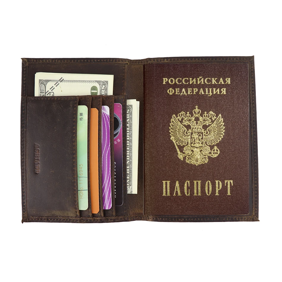 Натуральная кожа, Обложка для паспорта России, держатель ID, визитной карточки, дорожный кошелек для женщин, A598-50, водительские права, чехол для паспорта