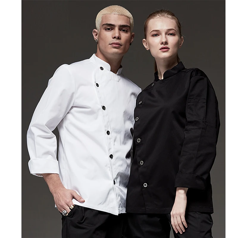 

High Quality Restaurant Kitchen Man Woman Washable Chef Jacket,Long Sleeve Work Uniform,Food Service Chef Cooker Workwear,100