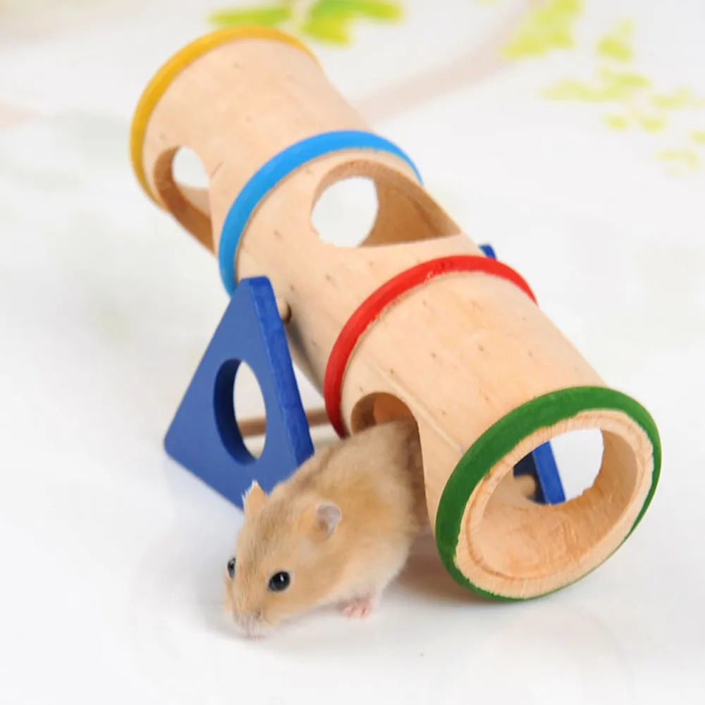 1 шт Деревянные красочные качели дом скрыть играть Pet игрушки для хомяк крыса мышь