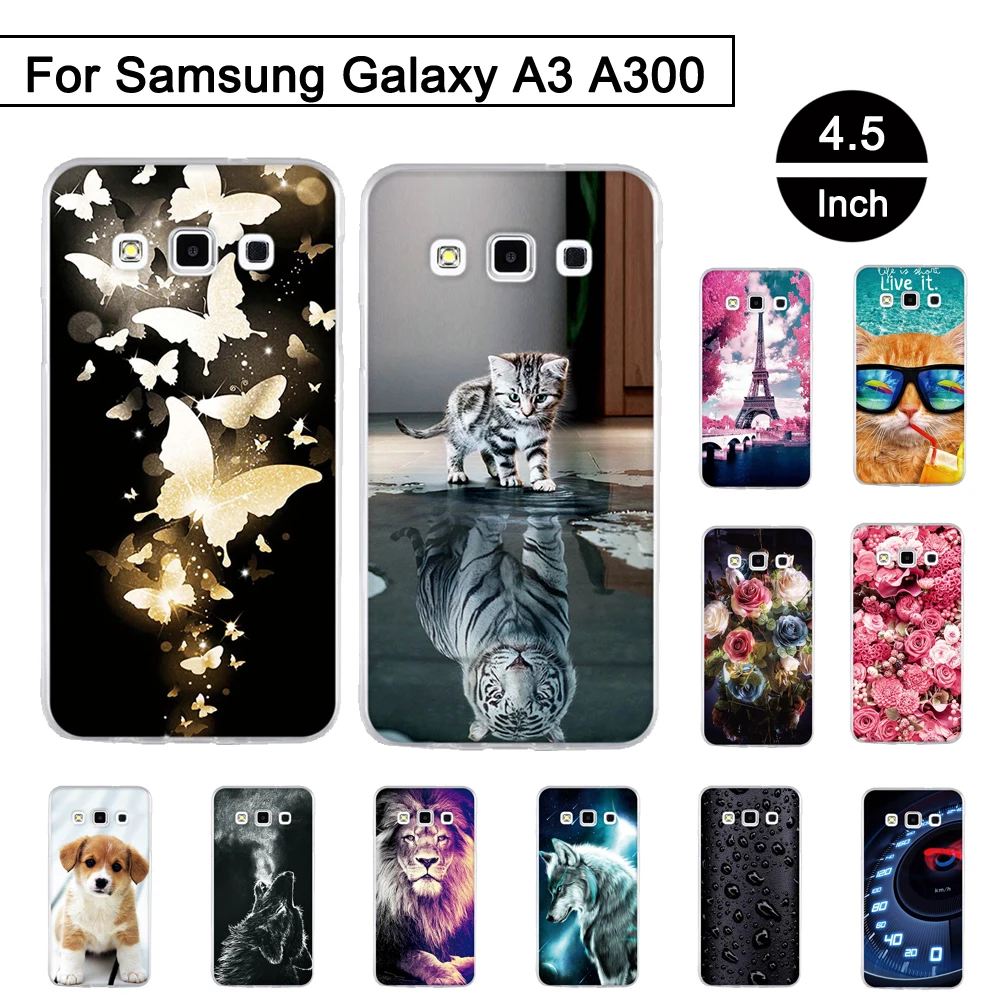 Модный чехол с рисунком для Samsung Galaxy A3 A300 4 5 дюйма мягкий силиконовый A 3 2015 задняя