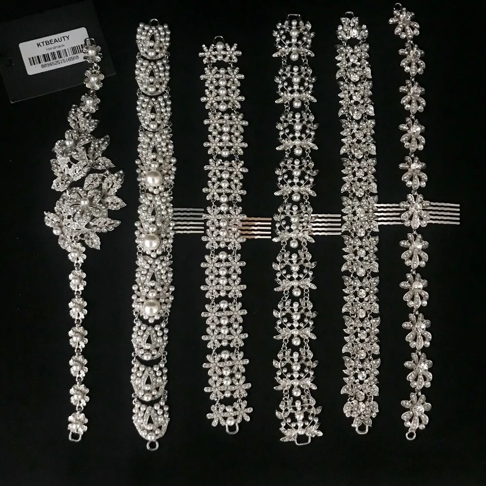 Новая серебряная тиара с кристаллами для невесты 6 дизайнерских заколок ободок