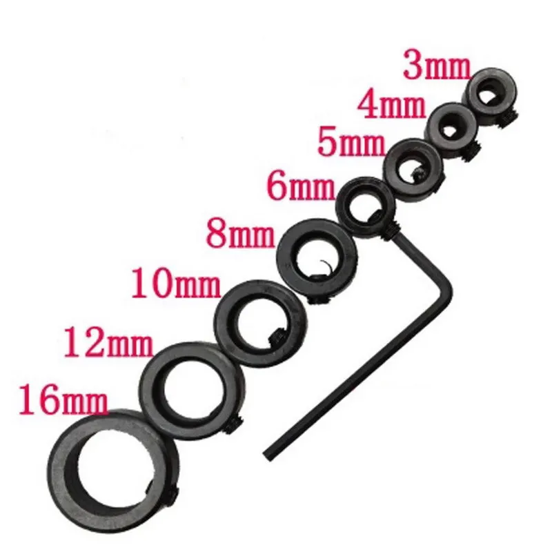 8Pcs/Set Woodworking Drill Bit Depth Stop Collars Ring Positioner Locator wood working drill bit set VEP32 P10 | Инструменты