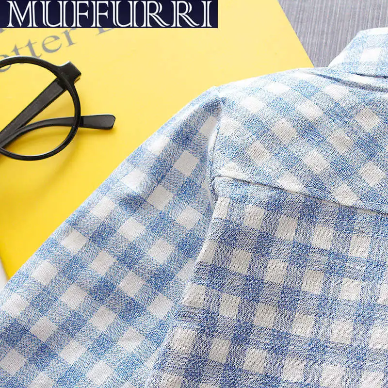 Muffurri модные рубашки для детей Одежда маленьких мальчиков хлопковая рубашка с