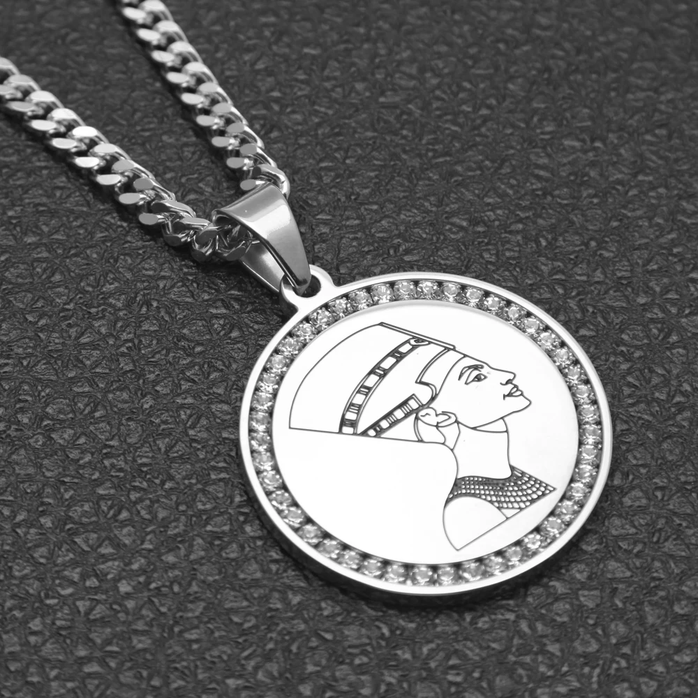 Колье круглое египетское в стиле ретро ювелирное изделие из нержавеющей стали