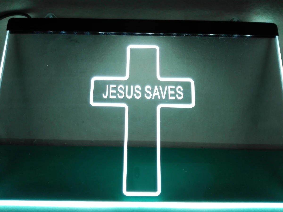 

LB352- Jesus Saves Home Decor Display LED Neon Light Sign home decor crafts