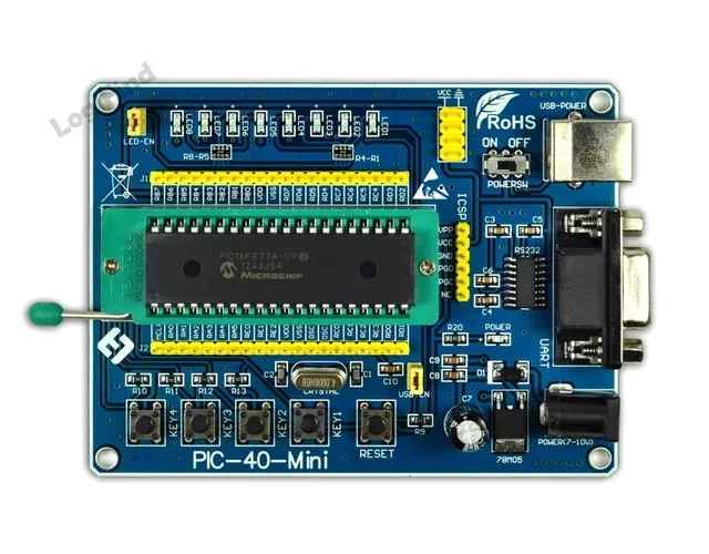 Макетная плата PIC/обучающая доска PIC/PIC-40-MINI с чипом PIC18F4550 USB development | Компьютеры и