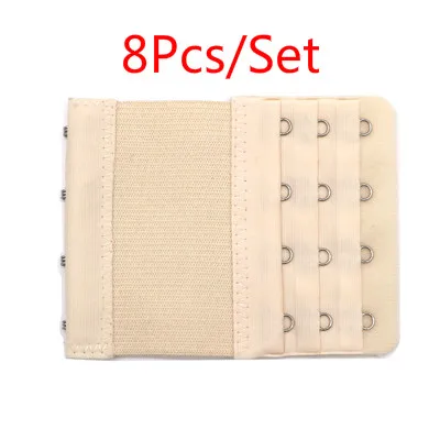 8Pcs 4/8 шт. эластичный бюстгальтер крючки на бюстгалтер для регулировки размера 3 ряд 4 крючка Для женщин девочек регулируемые Intimates удлиненный бюстгальтер на крючках бюстгальтер на застежке ремень с удлинением - Цвет: 8Pcs