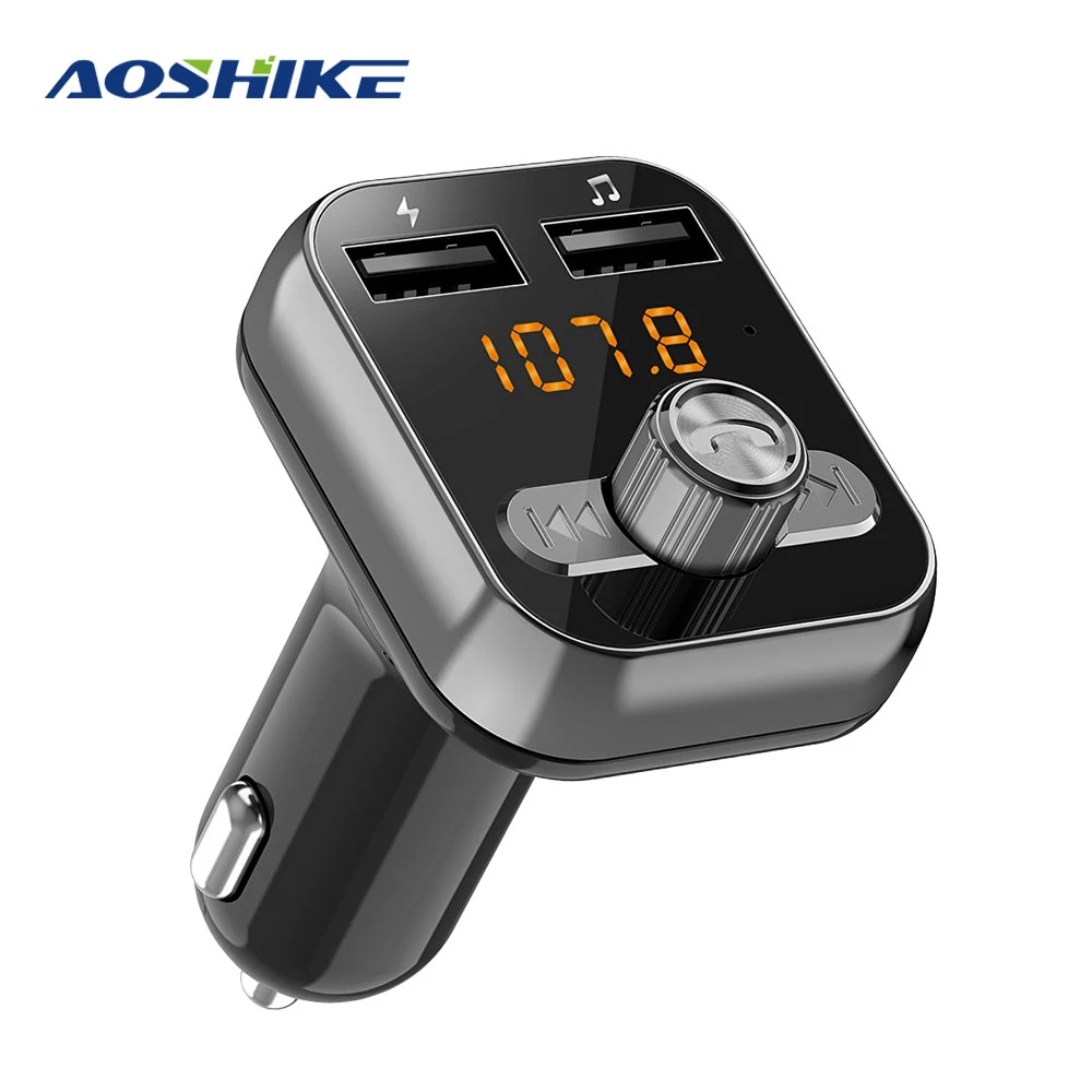 AOSHIKE FM передатчик беспроводной Bluetooth MP3 плеер 3.1A двойной USB зарядное устройство