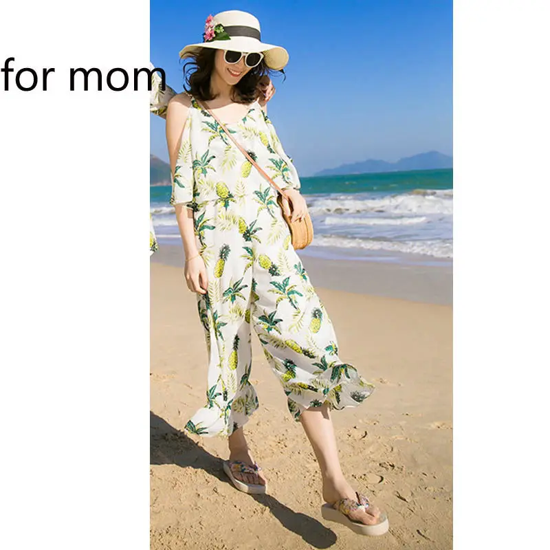 ct20190425a Одинаковые комплекты для семьи; Летние Гавайские комплекты с рубашкой для папы и сына; платья для мамы и дочки; одежда для семьи для маленьких мальчиков и девочек - Цвет: ct20190425a