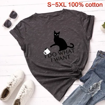 marble gray SINGRAIN, черная футболка с принтом кота, Женская хлопковая Футболка большого размера, S-5XL футболка с изображением животных, Harajuku, Kitty, футболки, летние топы с надписями - Цвет: marble gray