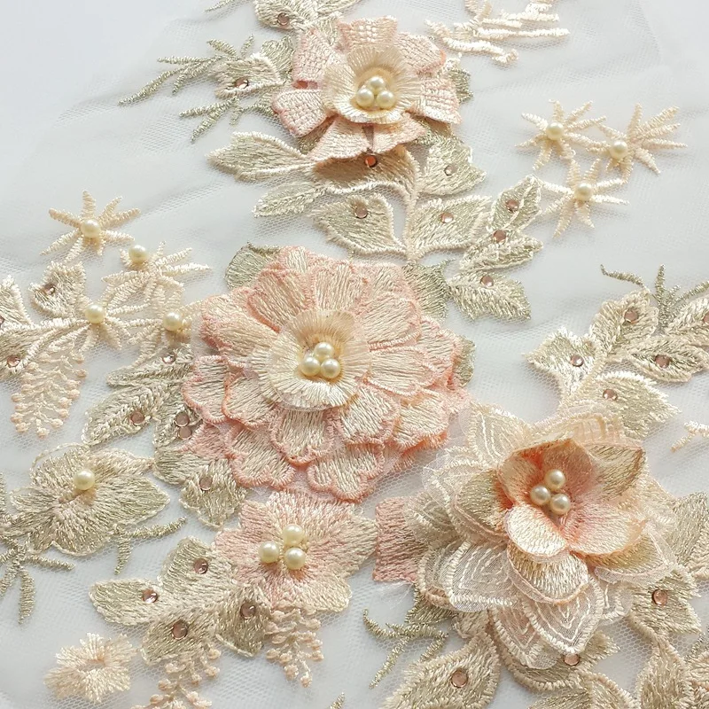 2 пары больших цветочных листьев вышивка ткани аппликация патчи Африканские