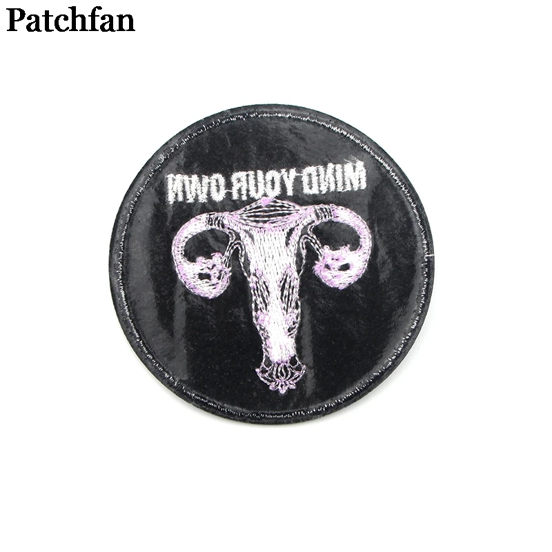 Patchfan Feminist uterus имейте в виду свой собственный DIY Вышивка для аппликации, шитья утюгом на одежде Рюкзак украшения наклейки значки A2229