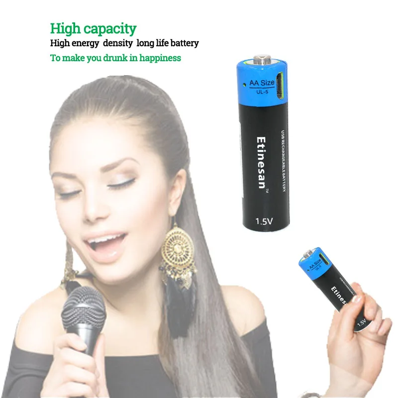 4 шт. Etinesan 1 5 в AA 1875mwh литий-полимерный литий-ионный литиевый аккумулятор USB + кабель