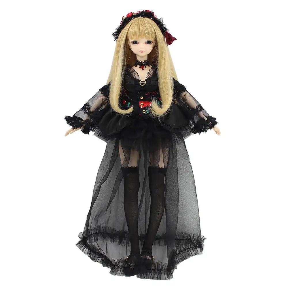 Fortune дней 1/4MMGIRL BJD Кукла Совместное тела с ручным душем-макияж reborn для маленьких девочек черное платье игрушечная обувь кукла Изысканная подарочная коробка - Цвет: Красный