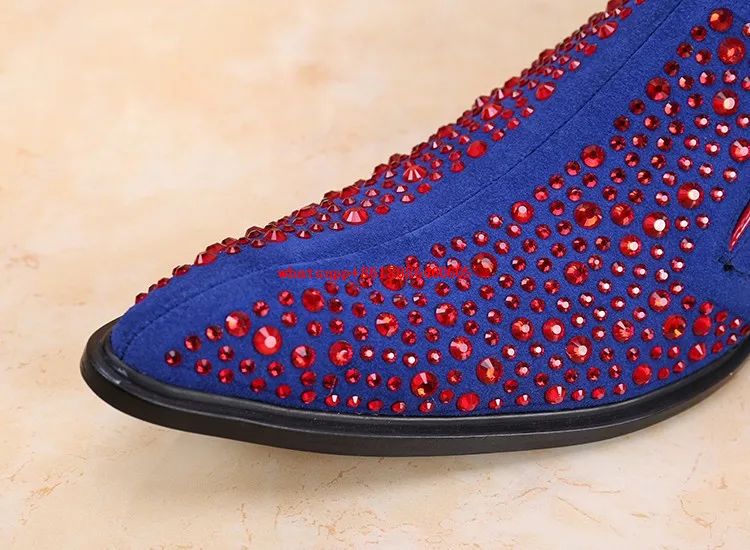 Мужские классические свадебные туфли 2017 Европейская обувь Стразы с острым