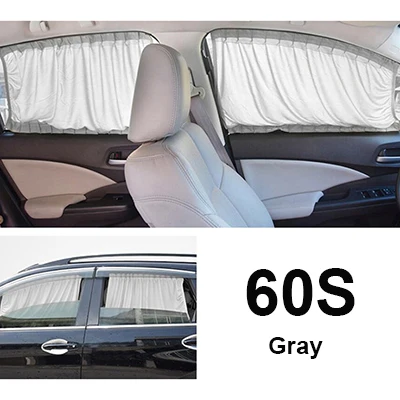 Gray 60S 60 см Алюминиевый рельс автомобиля боковое окно козырек Солнцезащитный козырек Занавес Авто Окно Солнцезащитный козырек с эластичным шнуром-черный/бежевый/серый - Цвет: Gray 60S