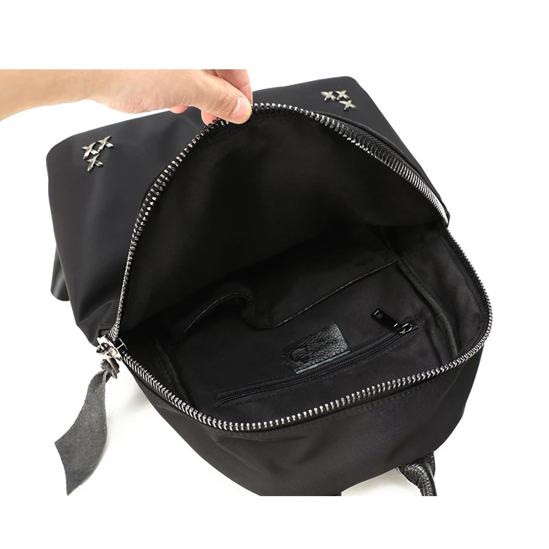 MALLUO Рюкзаки Женщины Сумки Высокое Качество Натуральная Кожа И Нейлон Школьные