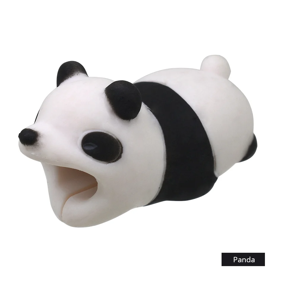 Panda TISHRIC Супер горячая Распродажа кабель укуса животных протектор для iphone панда собака кошка Элмо кабель чомперы Прямая - Цвет: Panda
