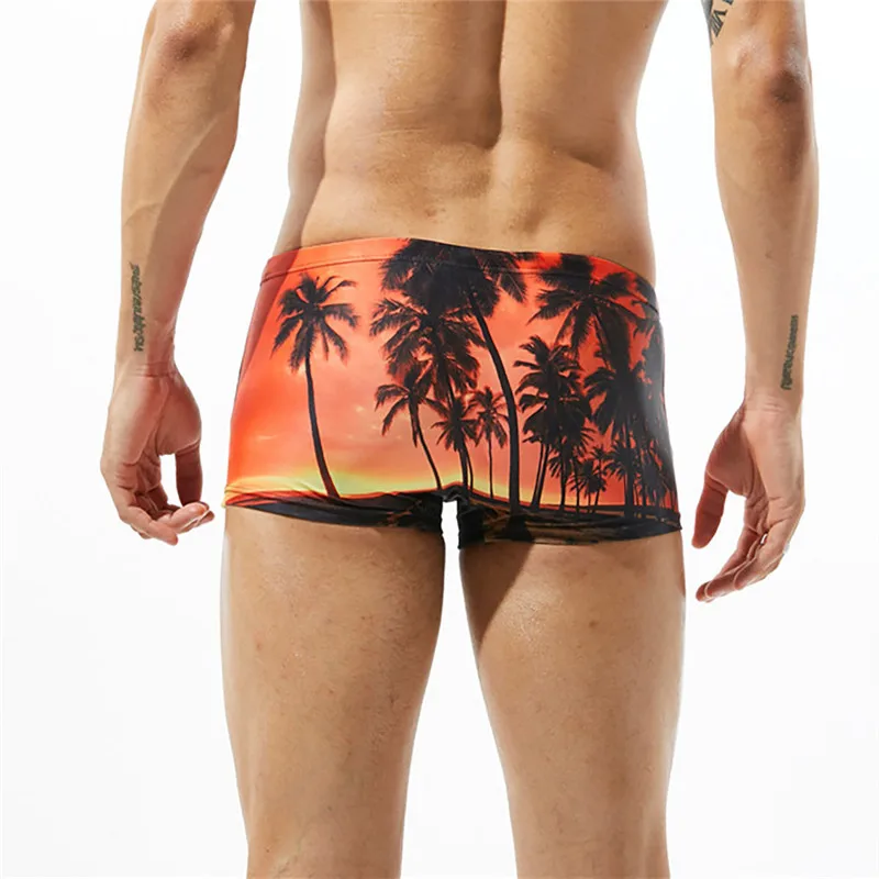 Летние пляжные шорты для мужчин с принтом серфинга купания удобные спортивные