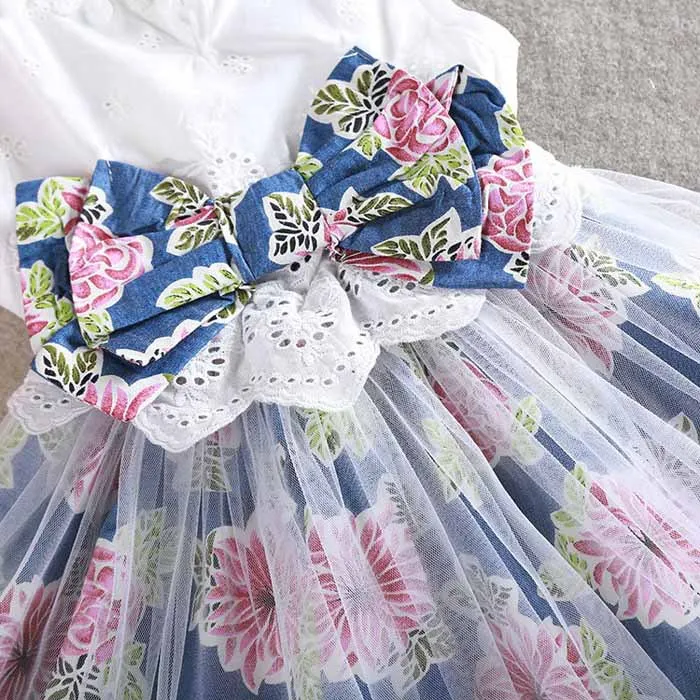 Toddler Girls Princess Lace Dress with Bow, Butterfly Flower, and Ruffles - Cute Baby Sundress for Children image 4