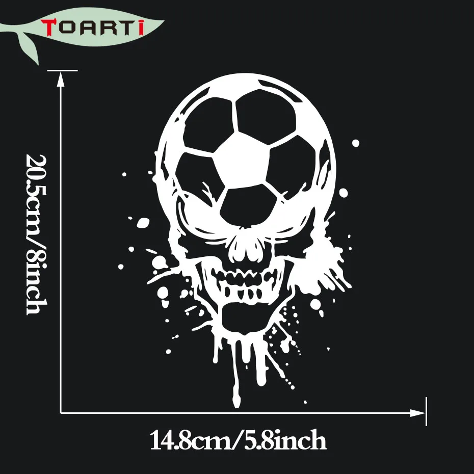 Виниловая наклейка на голову футбольного черепа для автомобиля спортивная игра