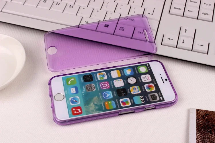 Soft TPU Flip Case for iPhone 6 6S Plus Silicone Clear Full Body Back cover 7 8 X Slim Multicolor | Мобильные телефоны и