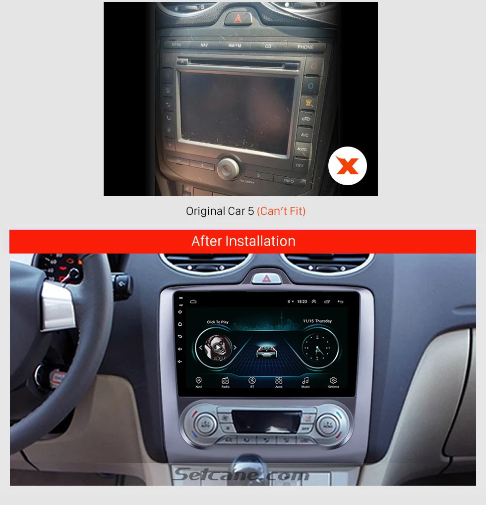 Seicane для 2004 2005 2006-2011 Ford Focus Exi на Android 8,1 2 DIN 9 дюймов gps навигация Сенсорный экран четырехъядерный автомобильный радиоприемник 3g