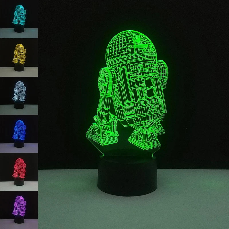 СВЕТОДИОДНЫЙ 3D светильник Звездные войны креативная светодиодная иллюзионная