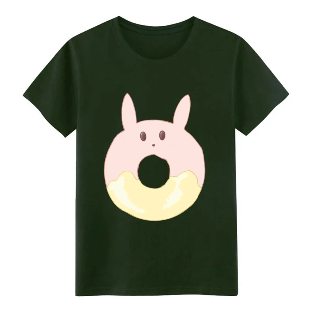 Мужская футболка Kawaii Bunny Donut 100% хлопковая одежда с круглым воротником летняя