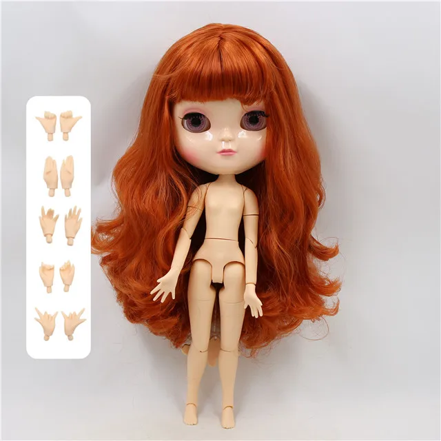 DOLL WITH HAND A Ледяной dbs кукла с маленькой грудью азон тело красный каштановые волосы натуральная кожа 30 см 1/6 игрушка - Цвет: DOLL WITH HAND A