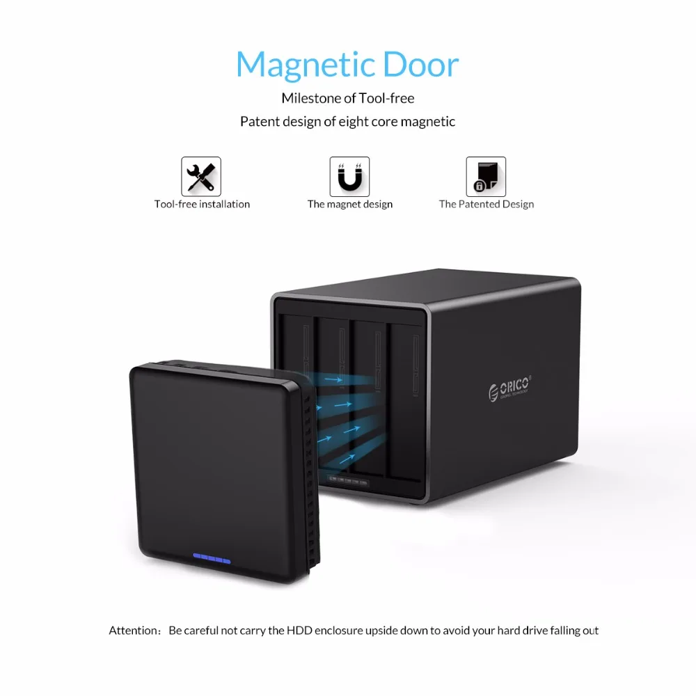 ORICO 4 Bay 3 5 Type c Алюминиевый жесткий диск Внешний корпус USB3.1 для SATA3.0 HDD Поддержка