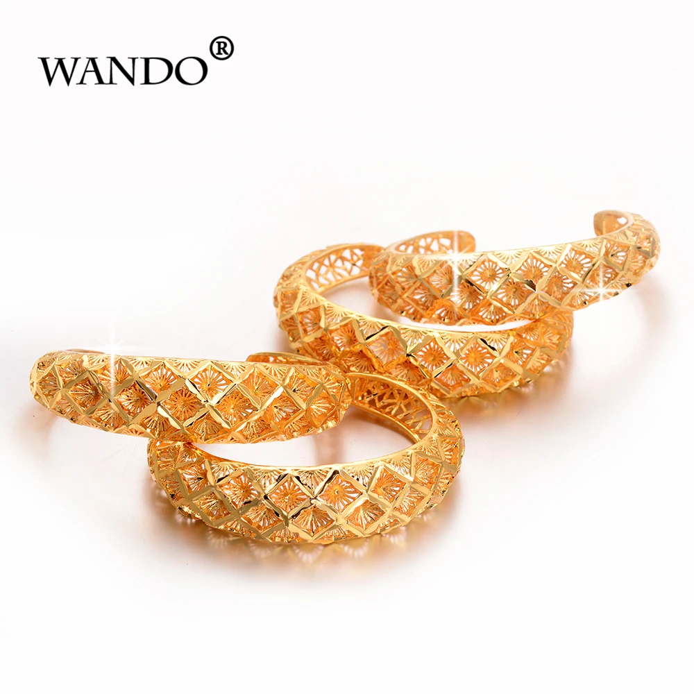 Wando 4 шт. Эфиопский узор золотой цвет браслеты для женщин Снег Дубай Франция Испания невесты Свадебный браслет арабский Ближний Восток
