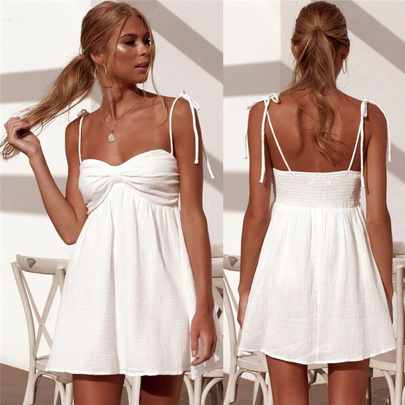 Платье женское короткое с высокой талией модная Клубная одежда в стиле бохо