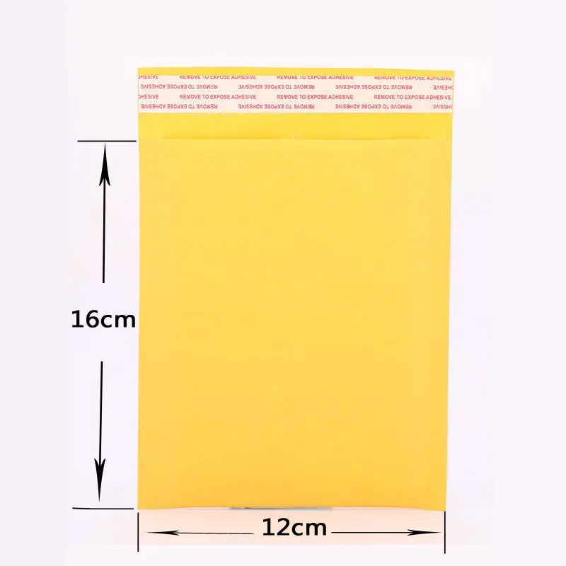 10pcs 16x12cm 10 шт. почтовые пакеты оконные конверты мешок влагонепроницаемые высокого качества, самодельная бумажная печать желтые стационарные бумажные конверты - Цвет: 10pcs 16x12cm