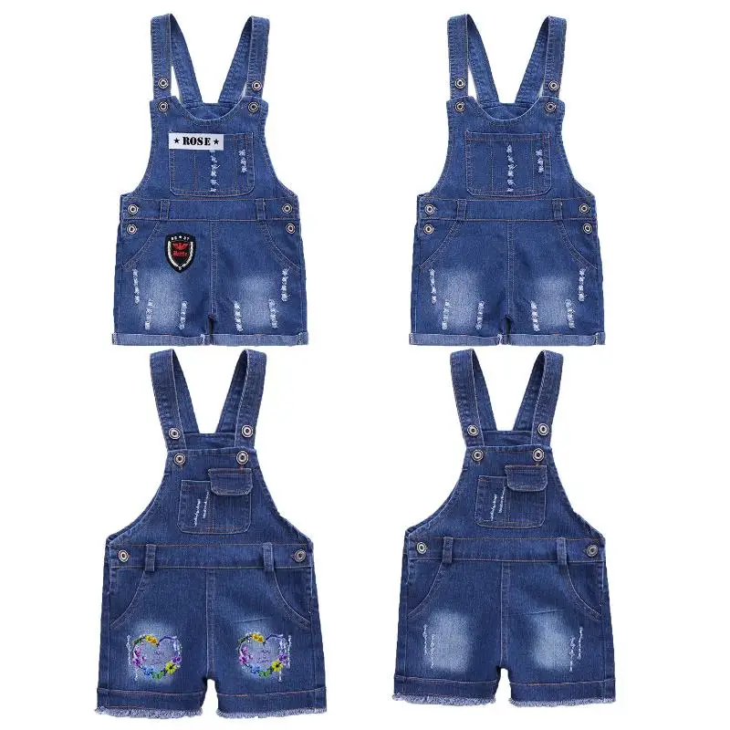 Джинсовые комбинезоны Jardineira Infantil Menino Real Rushed летние модные детские шорты на