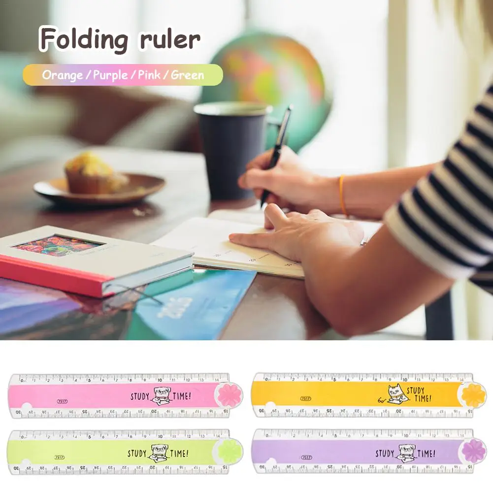 30 см складная линейка мультяшная Студенческая пластиковая Геометрическая цвет